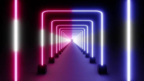 Abstract Neon Corridor Stock Footage 340403113
