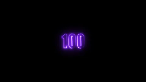 Abstract neon countdown 100 number text background , Abstract sports Light .. Stock Footage 311784828