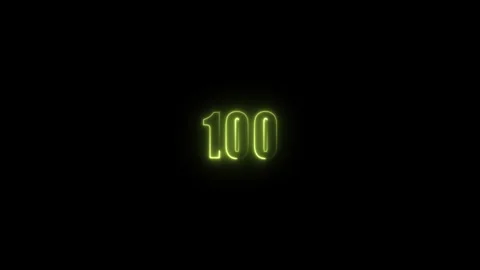 Abstract neon countdown 100 number text background , Abstract sports Light .. Stock Footage 311784837