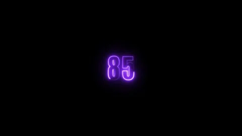 Abstract neon countdown 85 number text background , Abstract sports Light o.. Video stock 311784459