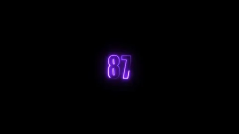 Abstract neon countdown 87 number text background , Abstract sports Light o.. Video stock 311784492