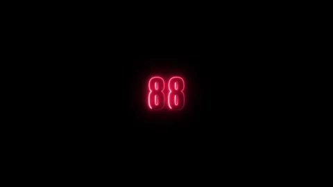 Abstract neon countdown 88 number text background , Abstract sports Light o.. Stock Footage 311784531