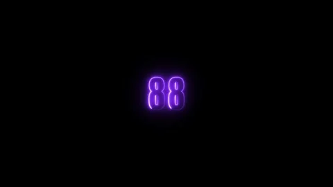Abstract neon countdown 88 number text background , Abstract sports Light o.. Stock Footage 311784564