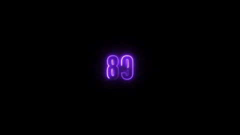 Abstract neon countdown 89 number text background , Abstract sports Light o.. Stock Footage 311784584
