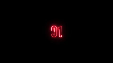 Abstract neon countdown 91 number text background , Abstract sports Light o.. Stock Footage 311784627