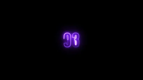 Abstract neon countdown 93 number text background , Abstract sports Light o.. Stock Footage 311784683