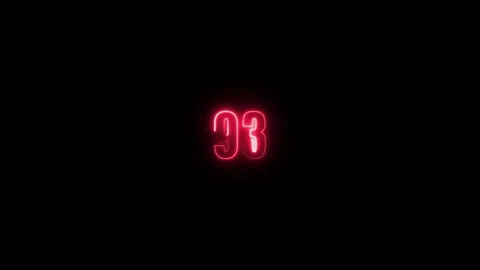 Abstract neon countdown 93 number text background , Abstract sports Light o.. Stock Footage 311784687