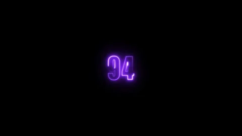 Abstract neon countdown 94 number text background , Abstract sports Light o.. Stock Footage 311784714