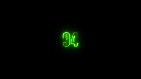 Abstract neon countdown 94 number text background , Abstract sports Light o.. Stock Footage 311784740