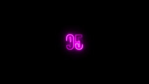 Abstract neon countdown 95 number text background , Abstract sports Light o.. Video stock 311784781