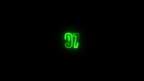 Abstract neon countdown 97 number text background , Abstract sports Light o.. Video stock 311784797