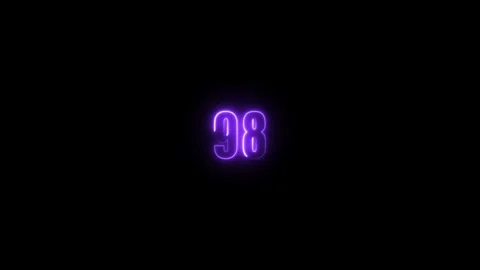 Abstract neon countdown 98 number text background , Abstract sports Light o.. Stock Footage 311784801