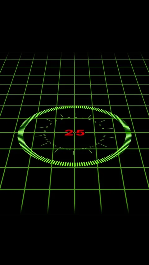 Abstract neon countdown circle interface animation in vertical video format.. Stock Footage 344733039