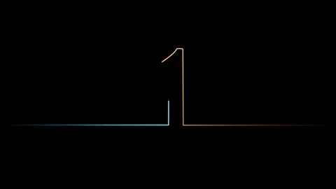Abstract neon countdown timer number animation.Countdown timer number animati Stock Footage 307551407
