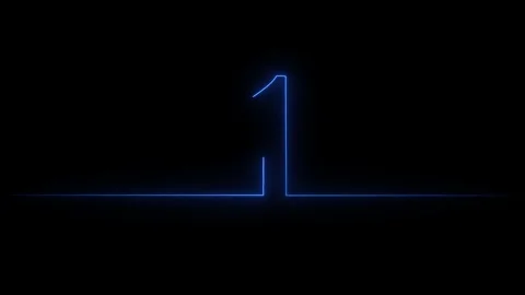 Abstract neon countdown timer number animation.Countdown timer number animati Stock Footage 307551421