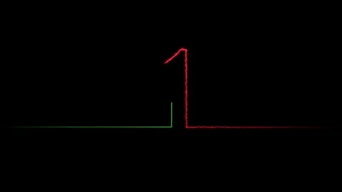 Abstract neon countdown timer number animation.Countdown timer number animati Stock Footage 307551428