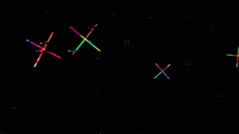Abstract Neon Cross Lines Animation with Glitch Effects With Digital Texture 库存影片 333148291