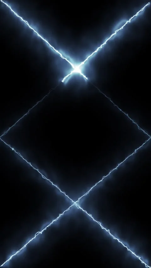 Abstract neon cross shapes animating on black. Vidéo 331898633