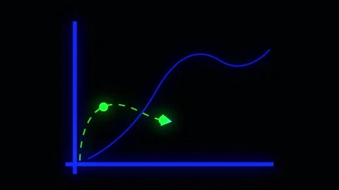 Abstract neon curve line graph animation business data visualization techno.. Video stock 321444062