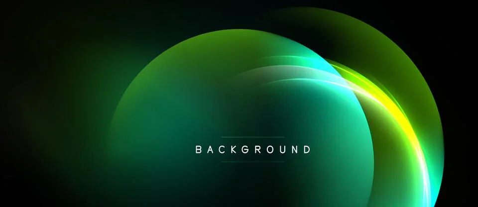 Abstract neon curves create dynamic background. Gradient colors blend, formin Stock Illustration