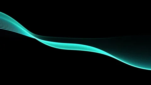 Abstract Neon Cyan Glowing Wave Line Animation Loop Stock Footage 335582655