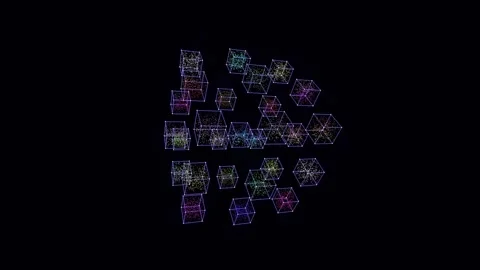 Abstract Neon Cyberpunk Cube 4K Seamless Loop Animation Stock Footage 332947562