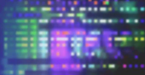 Abstract Neon Cyberpunk Digital Background with Glowing Futuristic City Lig.. Stock Illustration