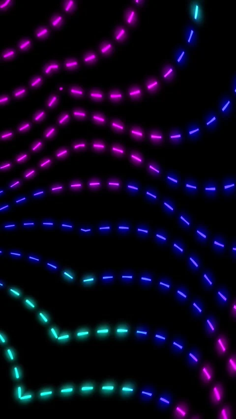 Abstract neon dash line animation. Fluid colorful wave pattern for motion g.. Stock Footage 308742922