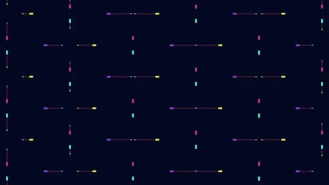 Abstract neon data chart pattern animation on dark background, seamless grid Stock Footage 330062275