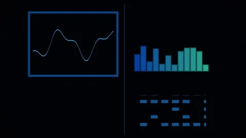 Abstract Neon Data Dashboard Seamless Loop Stock Footage 340593904