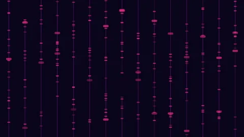 Abstract neon data streams falling on dark background, futuristic tech footage Stock Footage 333782745