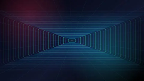 Abstract neon data tunnel. Digital cyberspace corridor with glowing light. Stock Footage 340373166
