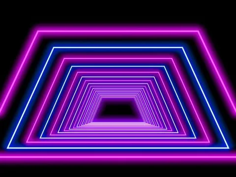 Abstract neon design background. 3D illustration. Stock Photos