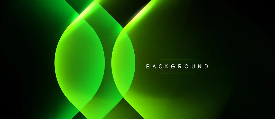 Abstract neon design. Overlapping circles create dynamic glow effect against Stock Illustration