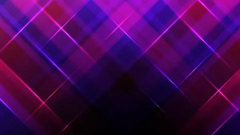 Abstract neon diagonal background with glowing magenta and purple laser lin.. Illustrazione stock