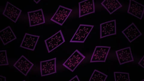 Abstract Neon Diamond Pattern Motion Background with Glowing Geometric Shapes Stock Footage 341800860