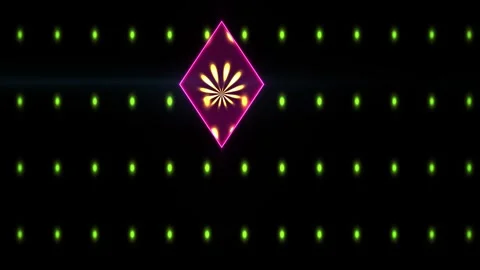 Abstract Neon Diamond Shape Pulsing with Light Patterns. Stock Footage 341800823