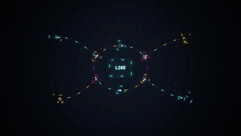 Abstract Neon Digital Mindmap Loop Seamless Loop Stock Footage 344090431