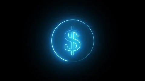 Abstract neon Dollar icon conceptual business animation background. 스톡 동영상 337958717