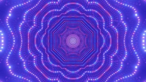 Abstract neon dots tunnel design 3d illustration background wallpaper artwo.. Stock Illustration