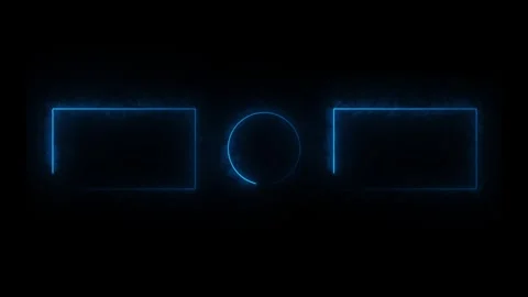 Abstract neon end screen template for youtube futuristic blue glowing shape.. Stock Footage 333032364