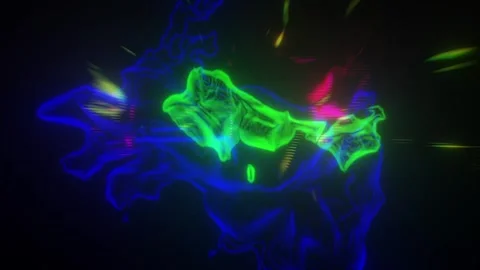 Abstract Neon Energy Shape Background With Blue Green and Magenta Glow Stock-Footage 332304130