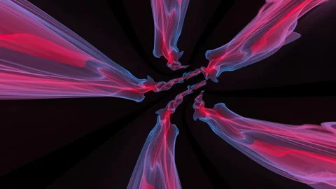Abstract Neon Energy Vortex With Red and Blue Light Smoke Trails Stock Footage 332815850