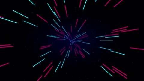 Abstract Neon Fireworks Animation on Black Background 스톡 동영상 343546351