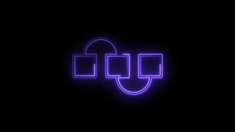 Abstract neon flowchart concept glowing purple on black background for busi.. Stock Footage 315958130