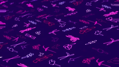 Abstract Neon Flower Pattern Stock Footage 289130664