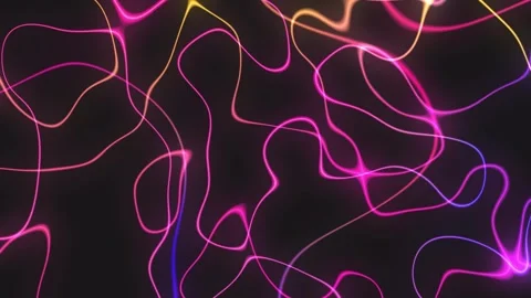 Abstract Neon Flowing Lines Background - Vibrant Swirls, Electric Energy, D.. Видео 333465162