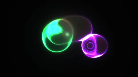 Abstract Neon Fluid Morphing Animation on Black Background Stock Footage 343689265