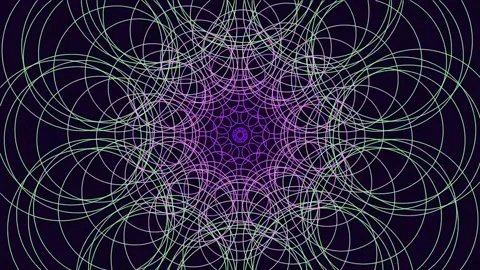 Abstract Neon Fractal Circle Pattern for Digital Background and Technology .. Stock Footage 340378830