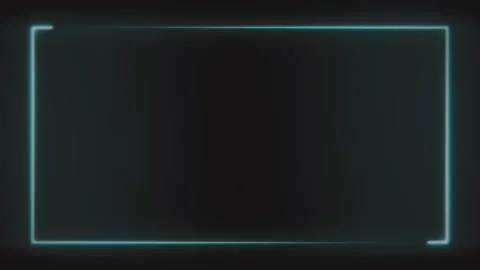 Abstract neon frame consisting of two moving lines in azure color on black Video stock 229222090